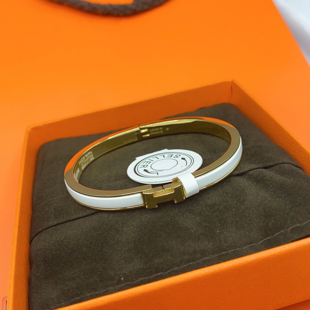 [Everoly JW]KLASSISCHES HM CLIC WEISSES 8MM EMAILLE-ARMBAND