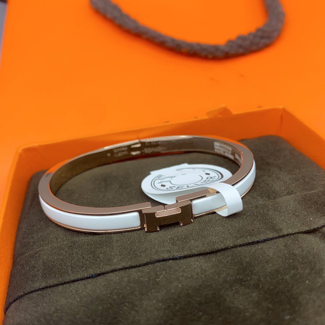[Everoly JW]KLASSISCHES HM CLIC WEISSES 8MM EMAILLE-ARMBAND