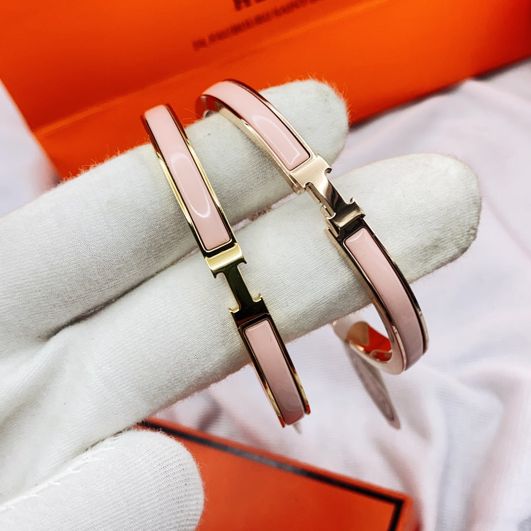 [Everoly JW]KLASSISCHES HM CLIC ROSA 8MM EMAILLE-ARMBAND