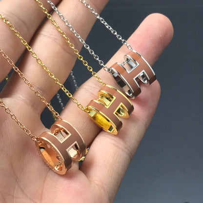 [Everoly JW]H NECKLACE BROWN