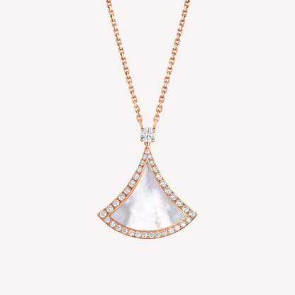 [Everoly JW]DREAM MOP DIAMOND PAVED PINK GOLD NECKLACE