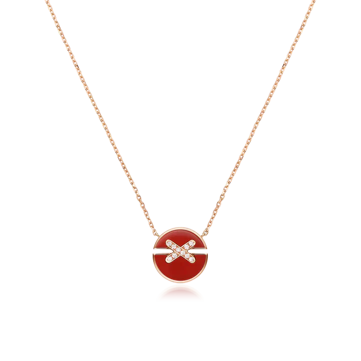 [Everoly JW]JEUX DE ROSÉGOLD-DIAMANT-HALSKETTE