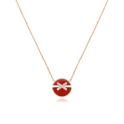 [Everoly JW]JEUX DE ROSÉGOLD-DIAMANT-HALSKETTE