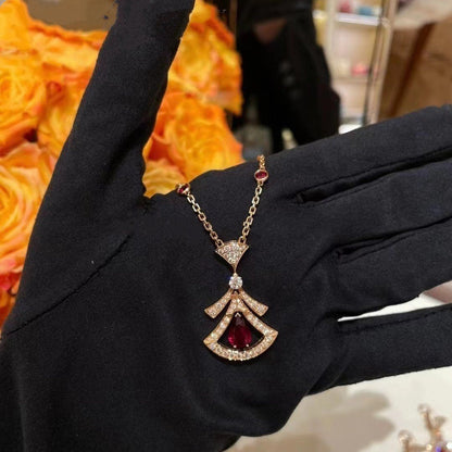 [Everoly JW]DREAM NECKLACE CARNELIAN DIAMOND PINK GOLD