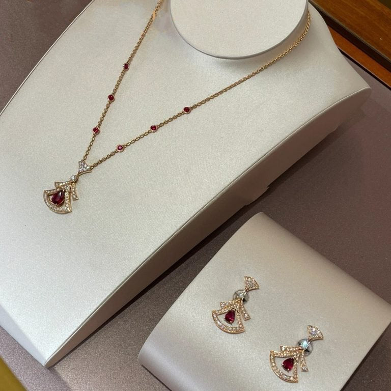 [Everoly JW]DREAM NECKLACE CARNELIAN DIAMOND PINK GOLD