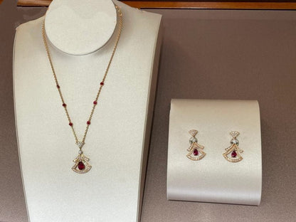[Everoly JW]DREAM NECKLACE CARNELIAN DIAMOND PINK GOLD