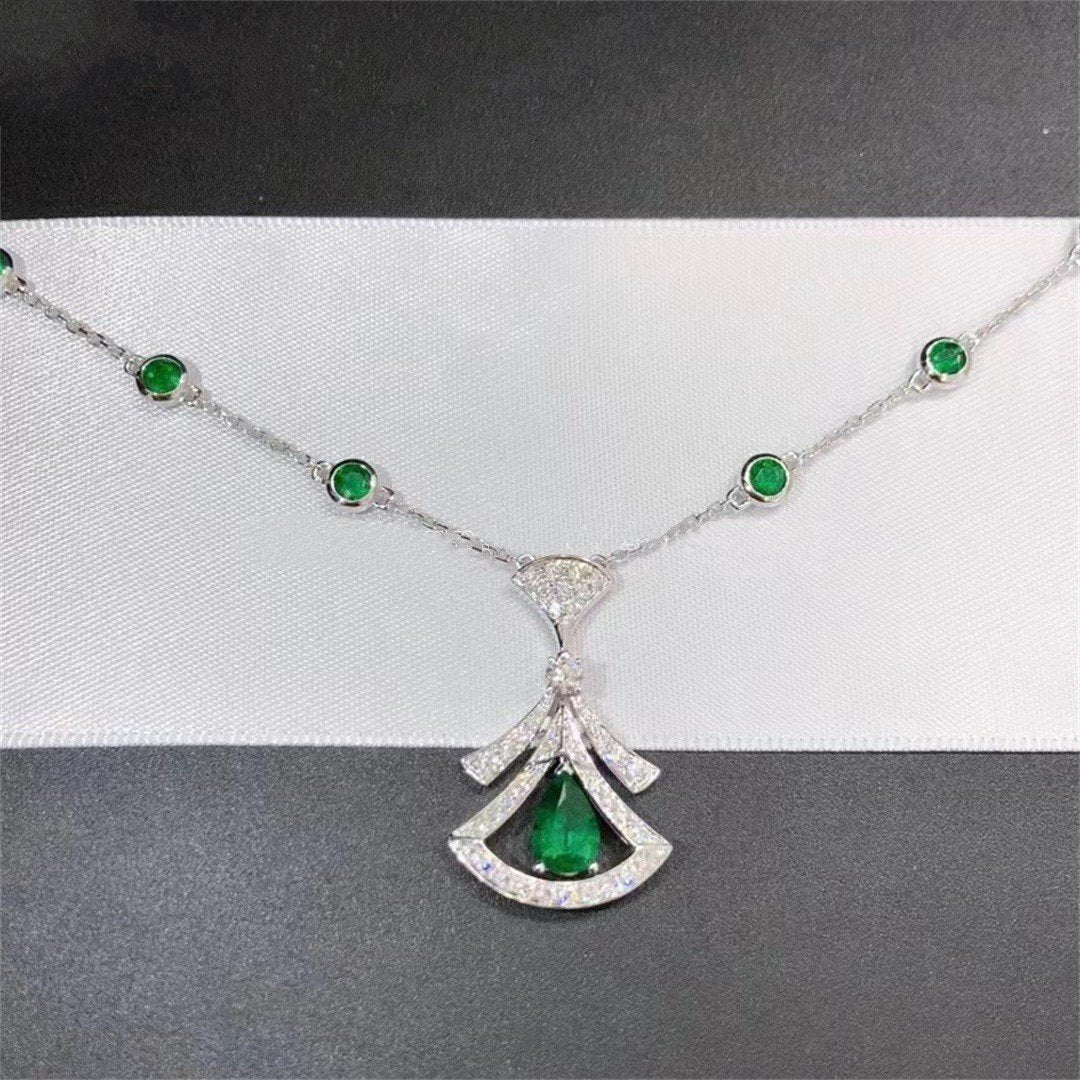 [Everoly JW]DREAM NECKLACE MALACHITE DIAMOND SILVER