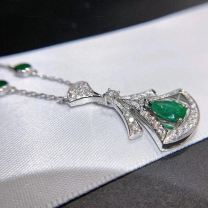 [Everoly JW]DREAM NECKLACE MALACHITE DIAMOND SILVER
