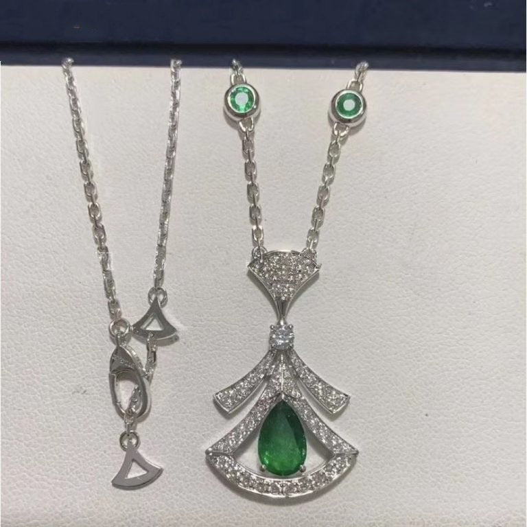 [Everoly JW]DREAM NECKLACE MALACHITE DIAMOND SILVER