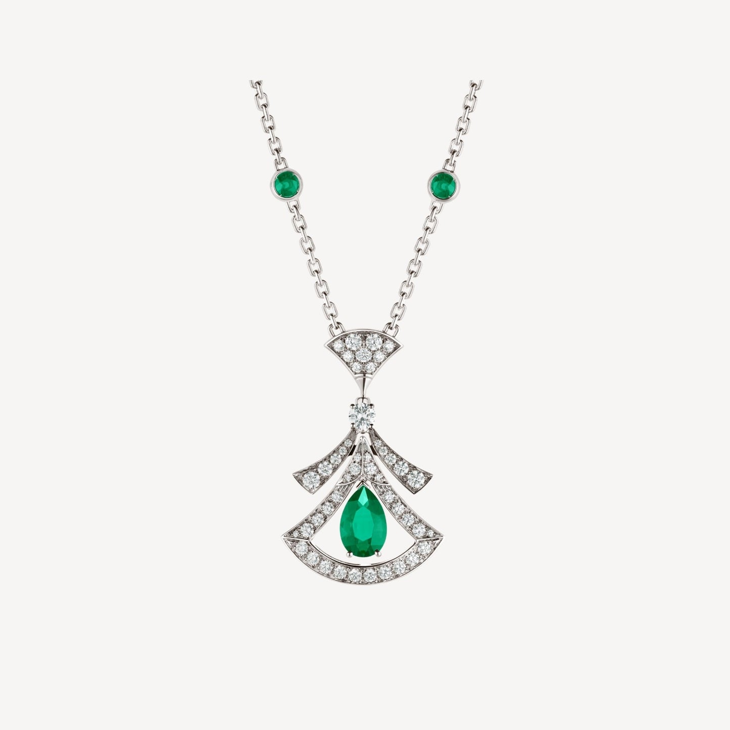 [Everoly JW]DREAM NECKLACE MALACHITE DIAMOND SILVER