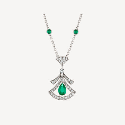 [Everoly JW]DREAM NECKLACE MALACHITE DIAMOND SILVER