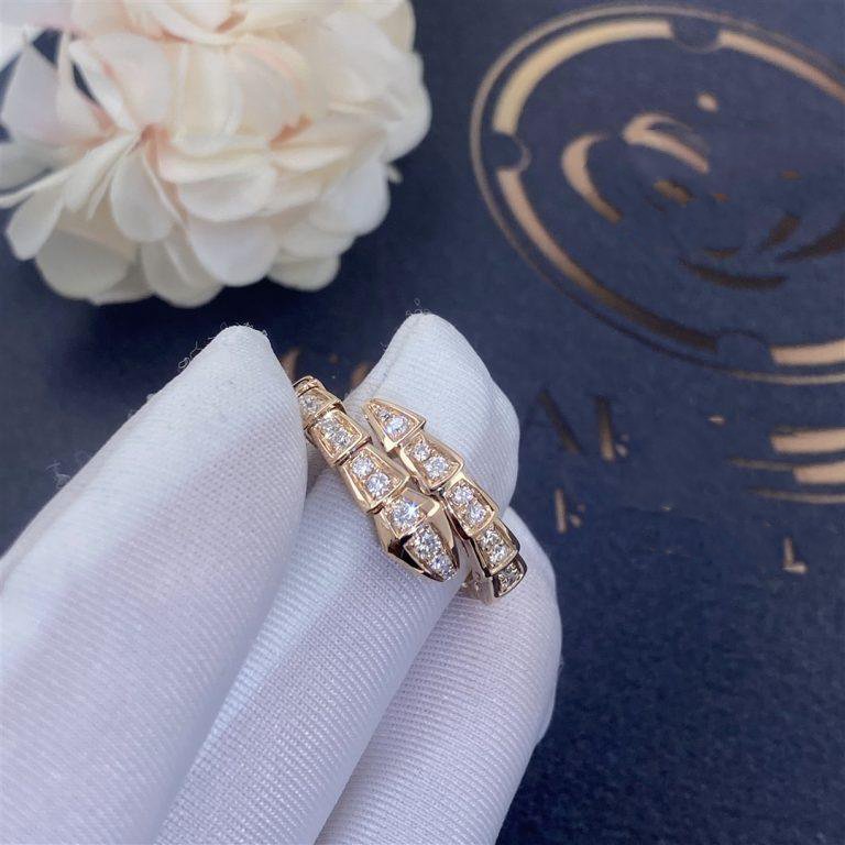 [Everoly JW]SERPENTI RING PINK GOLD DIAMOND PAVED 4MM