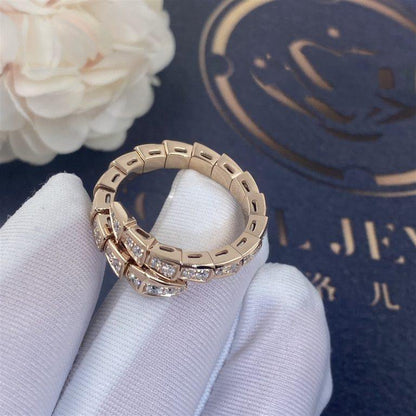 [Everoly JW]SERPENTI RING PINK GOLD DIAMOND PAVED 4MM