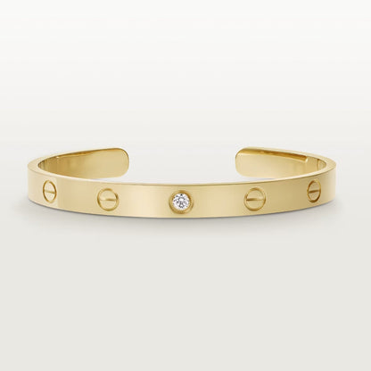 [Everoly JW]LOVE BRACELET 6.1MM 1 DIAMOND OPEN CUFF