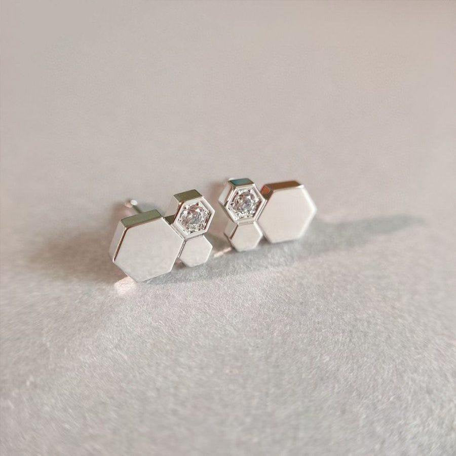 [Everoly JW]BEE LOVE SILVER DIAMOND EARRINGS
