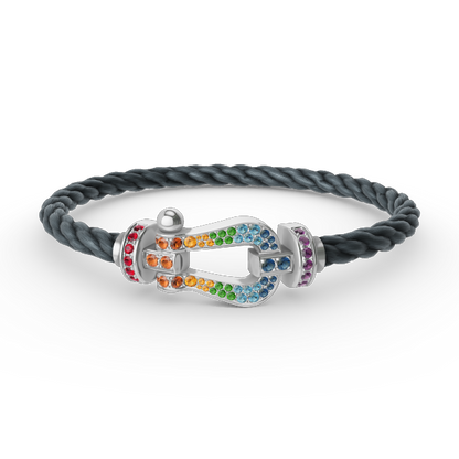 [Everoly JW]FORC ラージホースシューカラーダイヤモンドブレスレット シルバー