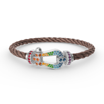 [Everoly JW]FORC ラージホースシューカラーダイヤモンドブレスレット シルバー