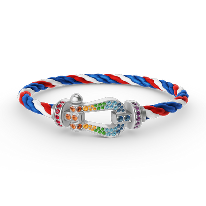 [Everoly JW]FORC ラージホースシューカラーダイヤモンドブレスレット シルバー