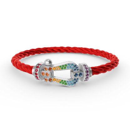 [Everoly JW]FORC ラージホースシューカラーダイヤモンドブレスレット シルバー