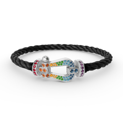 [Everoly JW]FORC ラージホースシューカラーダイヤモンドブレスレット シルバー