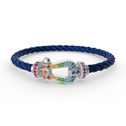 [Everoly JW]FORC ラージホースシューカラーダイヤモンドブレスレット シルバー
