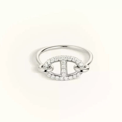 [Everoly JW]Runder kleiner silberner Diamantring