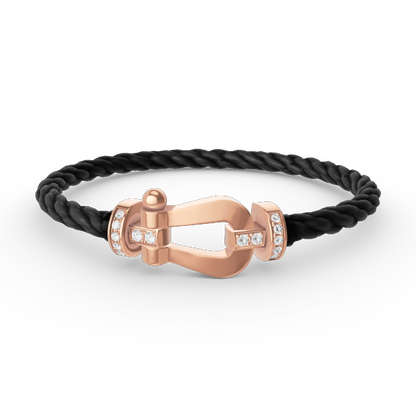 [Everoly JW]FORCE LARGE HORSESHOE HALF DIAMOND BRACELET ROSE GOLD