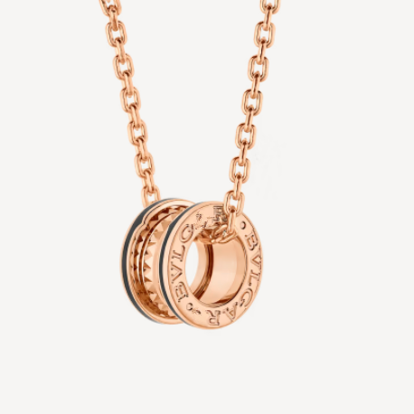 [Everoly JW]ZERO 1 ROCK PEDANT PINK GOLD BLACK NECKLACE