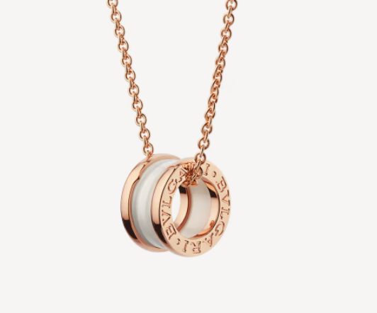 [Everoly JW]ZERO 1 WHITE CERAMIC PINK GOLD NECKLACE