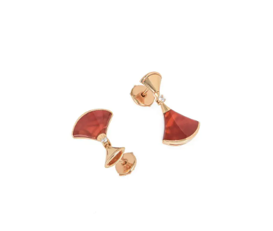 [Everoly JW]DREAM Carnelian PINK GOLD EARRINGS