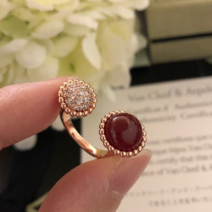 [Everoly JW]PERLEE COULEURS DIAMANT ROSÉGOLD ZWISCHEN DEN FINGERRING