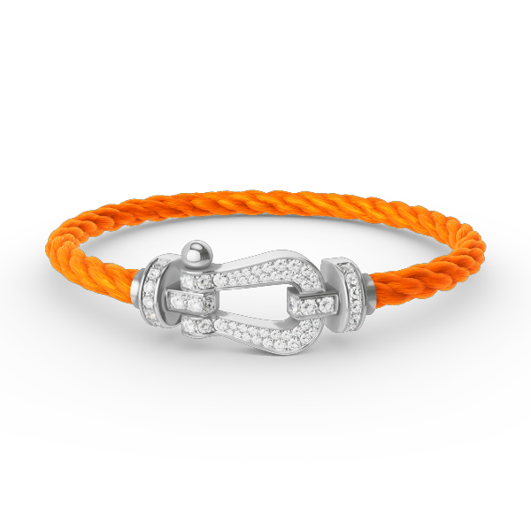 [Everoly JW]FORCE LARGE HORSESHOE FULL DIAMOND BRACELET SILVER
