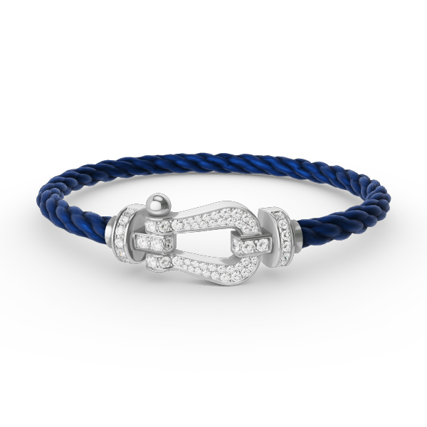 [Everoly JW]FORCE LARGE HORSESHOE FULL DIAMOND BRACELET SILVER