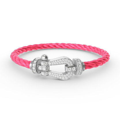 [Everoly JW]FORCE LARGE HORSESHOE FULL DIAMOND BRACELET SILVER
