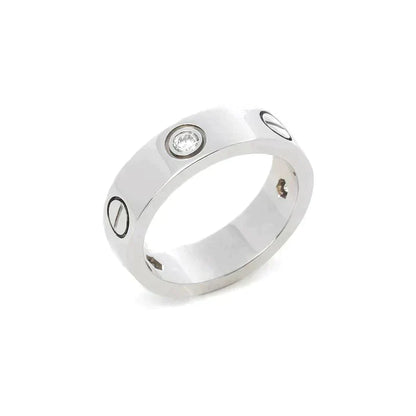 [Everoly JW]LOVE RING 5.5MM 3 DIAMONDS SILVER