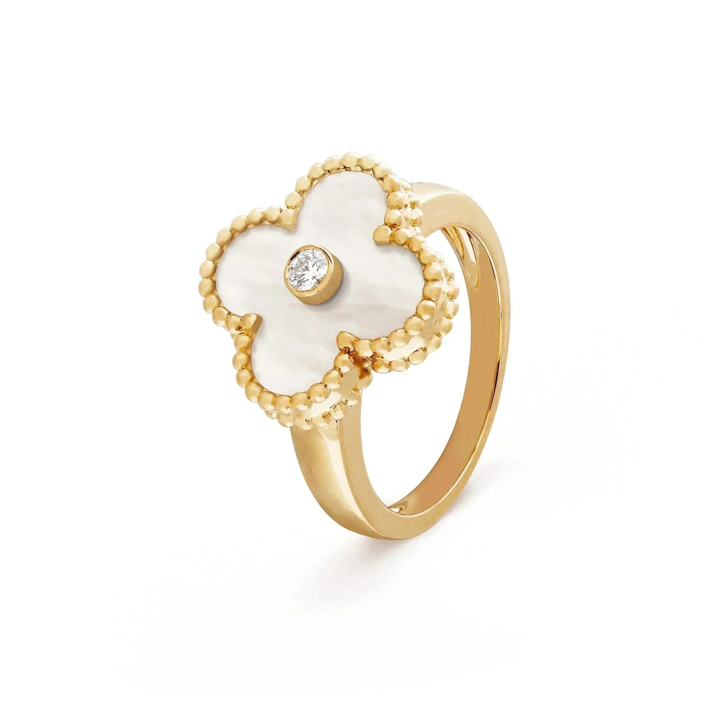 [Everoly JW]CLOVER PINK MOP RING GOLD DIAMANT